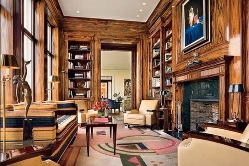 Phòng đọc lát gỗ Brazil.