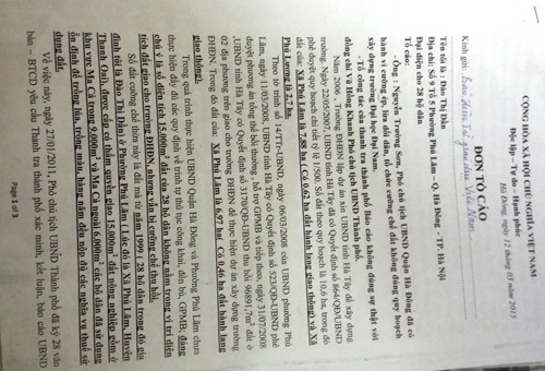 Đơn tố cáo ĐH Đại Nam của người dân phường Phú Lãm gửi Báo điện tử Giáo dục Việt Nam. Ảnh Duy Phong. Đơn tố cáo ĐH Đại Nam của người dân phường Phú Lãm gửi Báo điện tử Giáo dục Việt Nam. Ảnh Duy Phong.