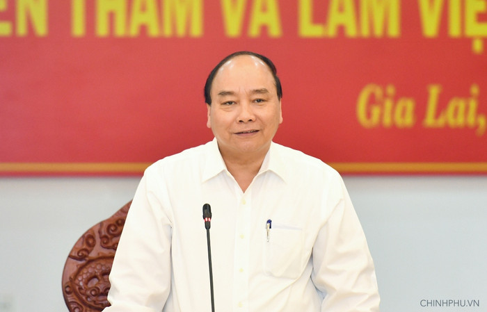 Thủ tướng phát biểu tại buổi làm việc. Ảnh: VGP Thủ tướng phát biểu tại buổi làm việc. Ảnh: VGP