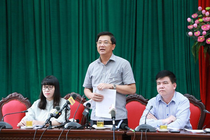 Phó giám đốc Sở Giáo dục và Đào tạo Hà Nội Phạm Xuân Tiến chia sẻ với báo giới về đề án sữa học đường tại thủ đô. Ảnh: Kiều Trang / Tạp chí Giáo dục Thủ đô / hanoi.edu.vn.