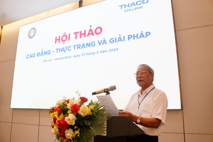 Tiến sĩ Đặng Văn Định – Trưởng ban Nghiên cứu và phân tích chính sách, Hiệp hội Các trường đại học, cao đẳng Việt Nam. Ảnh: Doãn Nhàn GDVN-Hoithao cao đẳng (2).png