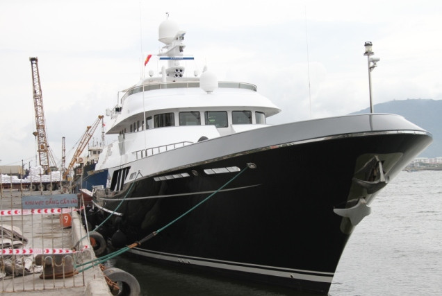 Siêu du thuyền Dorothea III cập cảng sông Hàn (Đà Nẵng) ngày 29/4. Ảnh H.Q