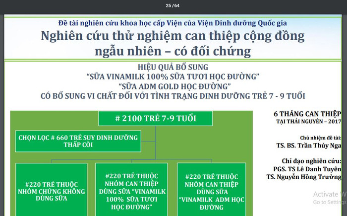 Ảnh chụp màn hình tài liệu tập huấn về sữa học đường trên website Trường tiểu học Thụy Phương quận Bắc Từ Liêm, Hà Nội [7]