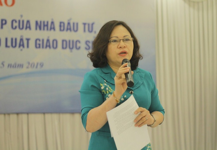 Đại biểu Ngô Thị Minh phát biểu tại Hội thảo. Ảnh: Vũ Ninh