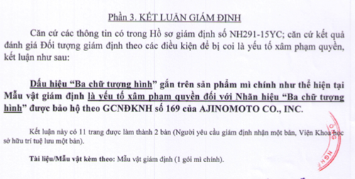Kết luận của Viện Khoa học Sở hữu trí tuệ đã rõ ràng, Quản lý thị trường Đà Nẵng không cần phải hỏi thêm ý kiến của Cục Sở hữu trí tuệ
