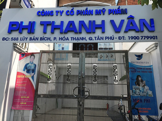 Công ty Mỹ phẩm Phi Thanh Vân. (Ảnh: Người Lao động) Công ty Mỹ phẩm Phi Thanh Vân. (Ảnh: Người Lao động)