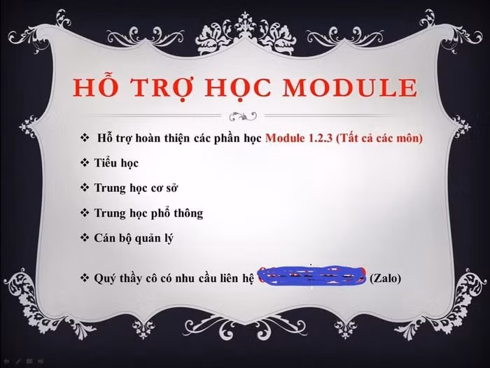 Quảng cáo học hộ các mô đun trên mạng xã hội. (Ảnh chụp màn hình do tác giả cung cấp)