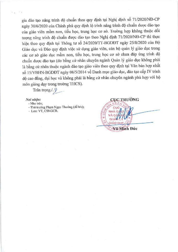 Ảnh chụp công văn 1099/NGCBQLGD-CSNGCB. Ảnh chụp công văn 1099/NGCBQLGD-CSNGCB.