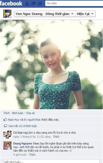 Những dòng thất vọng của Dung Nguyen Tien, viết trên chính facebook Dương Yến Ngọc sau khi anh nghe đoạn ghi âm đối chất chuyện nợ nần của cô này và ông Lâm. Những dòng thất vọng của Dung Nguyen Tien, viết trên chính facebook Dương Yến Ngọc sau khi anh nghe đoạn ghi âm đối chất chuyện nợ nần của cô này và ông Lâm.