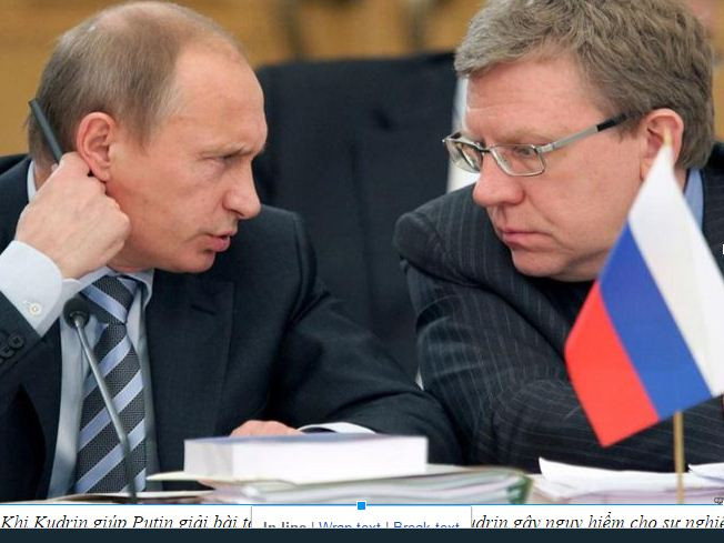 Khi Kudrin giúp Putin giải bài toán kinh tế thì cũng là lúc Kudrin gây nguy hiểm cho sự nghiệp chính trị của Putin. Ảnh: Internet. Khi Kudrin giúp Putin giải bài toán kinh tế thì cũng là lúc Kudrin gây nguy hiểm cho sự nghiệp chính trị của Putin. Ảnh: Internet.