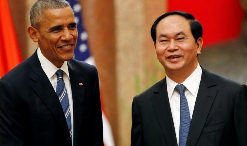 Tổng thống Mỹ Barack Obama và Chủ tịch nước Trần Đại Quang, ảnh: Tuoitrenews. Tổng thống Mỹ Barack Obama và Chủ tịch nước Trần Đại Quang, ảnh: Tuoitrenews.