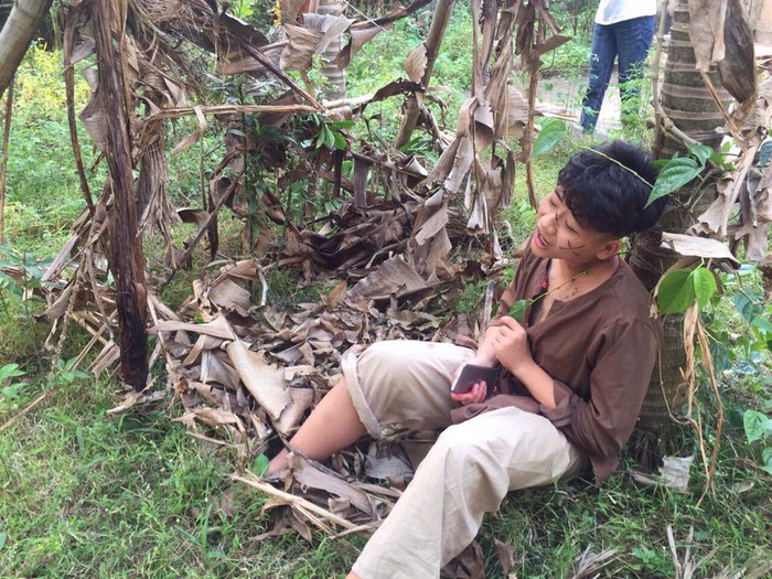 "Anh chàng" Chí Phèo do em Cấn Xuân Nam hóa thân. Ảnh: Nhà trường cung cấp "Anh chàng" Chí Phèo do em Cấn Xuân Nam hóa thân. Ảnh: Nhà trường cung cấp