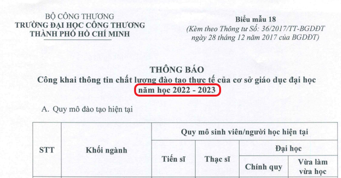 Báo cáo 3 công khai năm học 2023-2024 nhưng biểu mẫu thống kê lại ghi năm học 2022-2023. Ảnh chụp màn hình CT-5.png