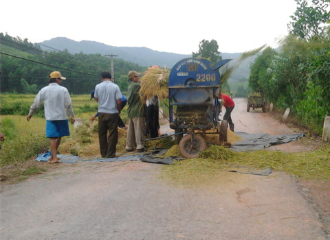 Tuốt lúa giữa tỉnh lộ, chụp tại tỉnh lộ 293 (xã Thanh Luận - Sơn Động- Bắc Giang). Ảnh: Hoàng Văn Quyết. Tuốt lúa giữa tỉnh lộ, chụp tại tỉnh lộ 293 (xã Thanh Luận - Sơn Động- Bắc Giang). Ảnh: Hoàng Văn Quyết.