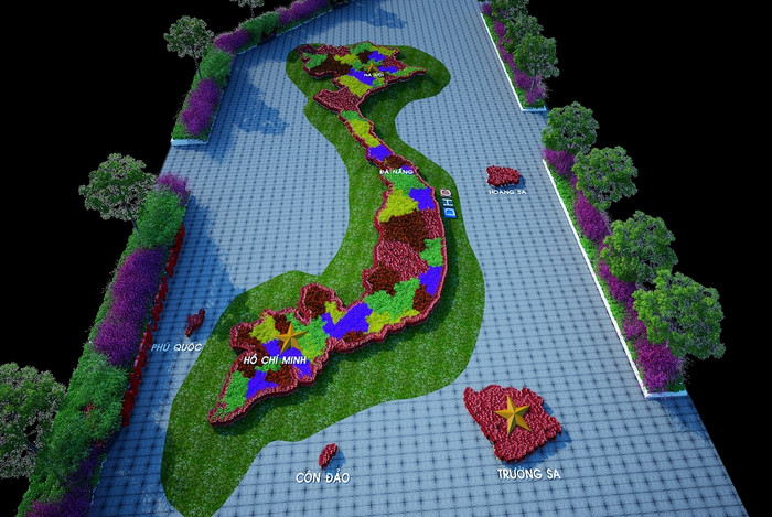 Đặc biệt, với ý tưởng độc đáo làm "đường hoa xuân bản đồ Việt Nam" với chủ quyền biển đảo Hoàng Sa, Trường Sa của Việt Nam... Đặc biệt, với ý tưởng độc đáo làm "đường hoa xuân bản đồ Việt Nam" với chủ quyền biển đảo Hoàng Sa, Trường Sa của Việt Nam...