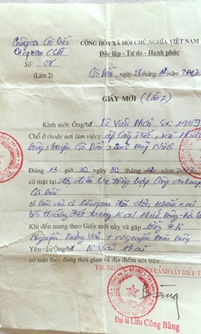 Nhiều người dân có đất tại dự án cảm thấy lo sợ vì "suốt ngày bị Công an mời".