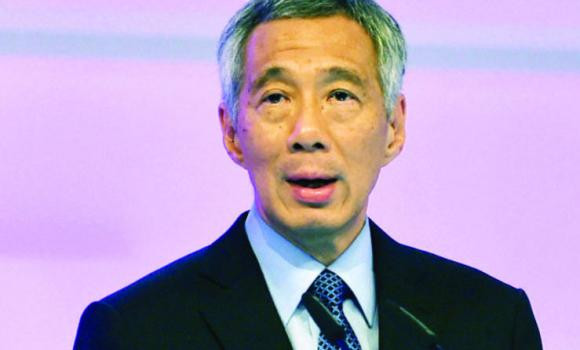 Thủ tướng Singapore Lý Hiển Long tại buổi khai mạc Đối thoại Shangri-la tối qua. Ảnh: Arab News.