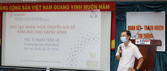 Ban Quản lý dự án các công trình điện miền Nam tổ chức khóa đào tạo "Nhận thức chuyển đổi số". Ảnh: evnnpt.vn Ban Quản lý dự án các công trình điện miền Nam tổ chức khóa đào tạo "Nhận thức chuyển đổi số". Ảnh: evnnpt.vn