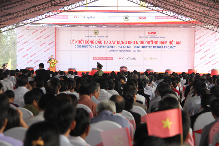 Khởi công dự án khu nghỉ dưỡng Nam Hội An. Ảnh: Hoàng Tuấn Khởi công dự án khu nghỉ dưỡng Nam Hội An. Ảnh: Hoàng Tuấn