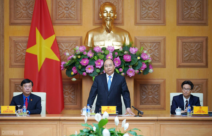 Thủ tướng phát biểu tại cuộc làm việc. Ảnh: VGP