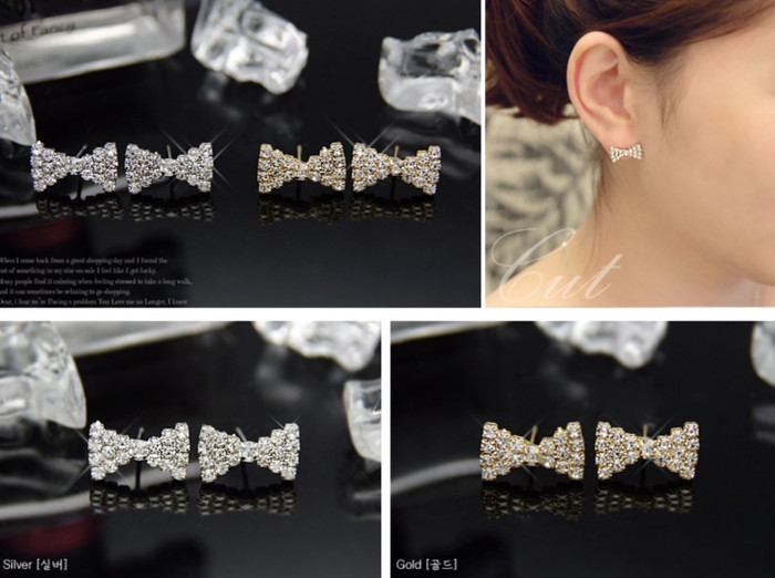 Những bạn gái điệu đà, nữ tính sẽ cực thích mẫu hoa tai hình chiếc nơ xinh xắn này.