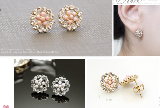 Mẫu bông hoa nở cũng khá được ưa chuộng, nó sẽ khiến đôi tai của bạn thêm xinh đó!