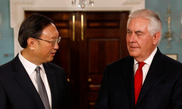Ông Dương Khiết Trì và Ngoại trưởng Mỹ Rex Tillerson, ảnh: Nikkei Asia Review. Ông Dương Khiết Trì và Ngoại trưởng Mỹ Rex Tillerson, ảnh: Nikkei Asia Review.