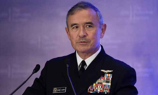 Đô đốc Harry Harris, Tư lệnh Bộ Tư lệnh Thái Bình Dương, Hải quân Hoa Kỳ. Ảnh: The Guardian. Đô đốc Harry Harris, Tư lệnh Bộ Tư lệnh Thái Bình Dương, Hải quân Hoa Kỳ. Ảnh: The Guardian.