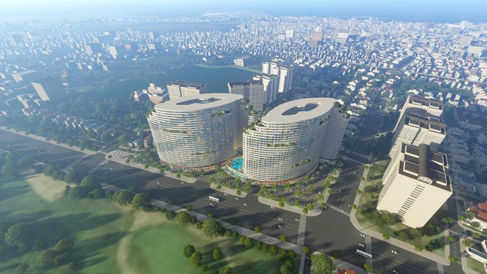 Mô phỏng Tổ hợp Vũng Tàu Gateway nhìn từ trên cao. (Ảnh: C.Đ.T) Mô phỏng Tổ hợp Vũng Tàu Gateway nhìn từ trên cao. (Ảnh: C.Đ.T)