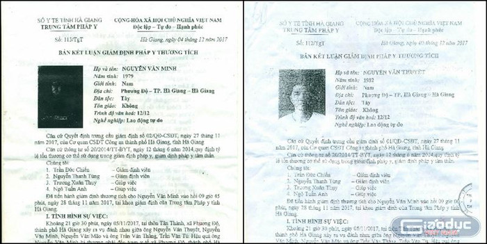 Kết quả giám định của anh Thuyết và anh Minh không được cơ quan chức năng đồng ý (Ảnh: GĐCC) Kết quả giám định của anh Thuyết và anh Minh không được cơ quan chức năng đồng ý (Ảnh: GĐCC)