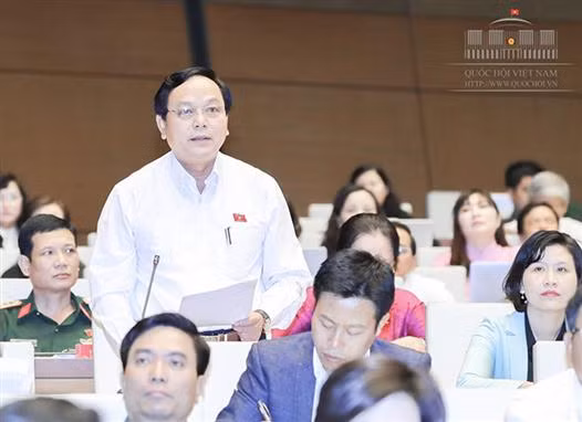 Đại biểu Hoàng Đức Thắng cho rằng tham nhũng mới chỉ xử lý được những con mèo ăn vụng của dân. Ảnh: quochoi.vn