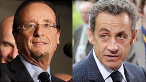 Hai ứng viên tổng thống Pháp Francois Hollande và Nicolas Sarkozy. Ảnh: RFI. Hai ứng viên tổng thống Pháp Francois Hollande và Nicolas Sarkozy. Ảnh: RFI.