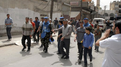 Liên Hợp Quốc sẽ triển khai 300 quan sát viên tại Syria. Ảnh: Reuters.