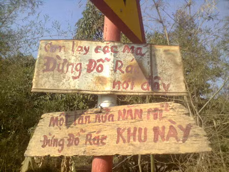 Năn nỉ xin đừng đổ rác.