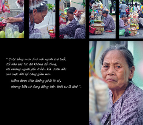 Mưu sinh (chụp tại đường Lê Thánh Tôn). Mưu sinh (chụp tại đường Lê Thánh Tôn).