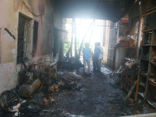 Hiện trường vụ hỏa hoạn.