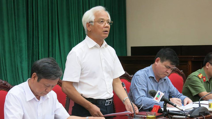 Ông Nguyễn Thế Toàn – Phó Trưởng ban thường trực Ban Nội chính Thành ủy Hà Nội phát biểu tại buổi giao ban báo chí. ảnh: Đỗ Thơm.