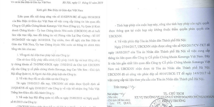 Công văn của Ủy ban Chứng khoán Nhà nước gửi Báo điện tử Giáo dục Việt Nam (Ảnh: LC) Công văn của Ủy ban Chứng khoán Nhà nước gửi Báo điện tử Giáo dục Việt Nam (Ảnh: LC)