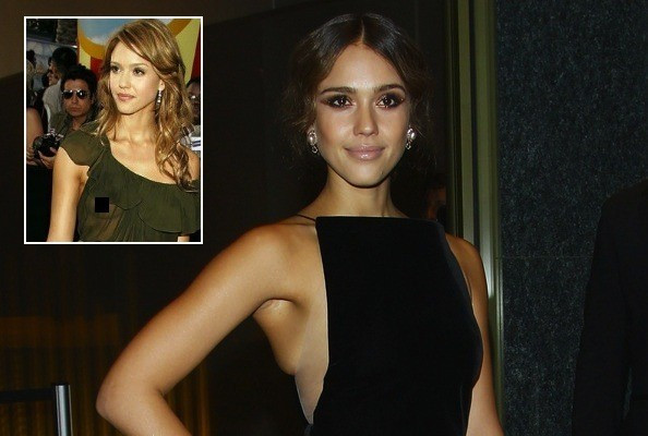 Jessica Alba nổi tiếng là kiều nữ mặc đẹp, nhưng đôi lúc cô cũng mắc lỗi trang phục mỏng manh xuyên thấu nguy hiểm đến thế này đây.
