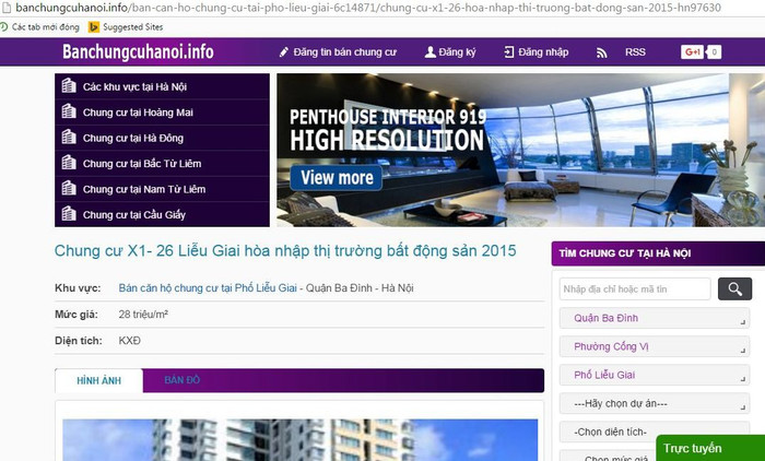 Trên mạng đang tràn lan thông tin rao bán chung cư X1-26 Liễu Giai. Trên mạng đang tràn lan thông tin rao bán chung cư X1-26 Liễu Giai.