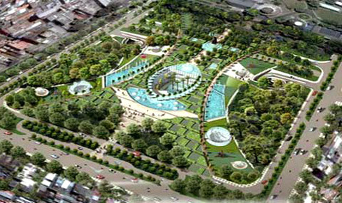 Mô hình dự án bãi đậu xe ngầm. Ảnh: VnExpress