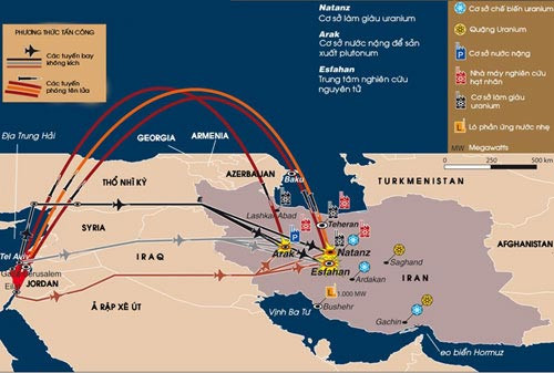 Lược đồ các kịch bản Israel tấn công Iran - Ảnh: israeliran.net - Đồ họa: Hoàng Đình Lược đồ các kịch bản Israel tấn công Iran - Ảnh: israeliran.net - Đồ họa: Hoàng Đình