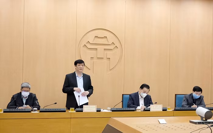 Bộ trưởng Bộ Y tế - Nguyễn Thanh Long phát biểu tại buổi làm việc với Uỷ ban nhân dân thành phố Hà Nội chiều ngày 1/2 Ảnh: Trần Minh/Sức khỏe đời sống