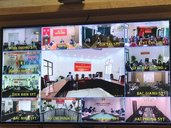Các điểm cầu tham gia trực truyến. Ảnh: Bộ Y tế Các điểm cầu tham gia trực truyến. Ảnh: Bộ Y tế