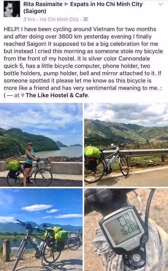 Rita Rasimaite chia sẻ câu chuyện của mình trên mạng xã hội (ảnh chụp màn hình)