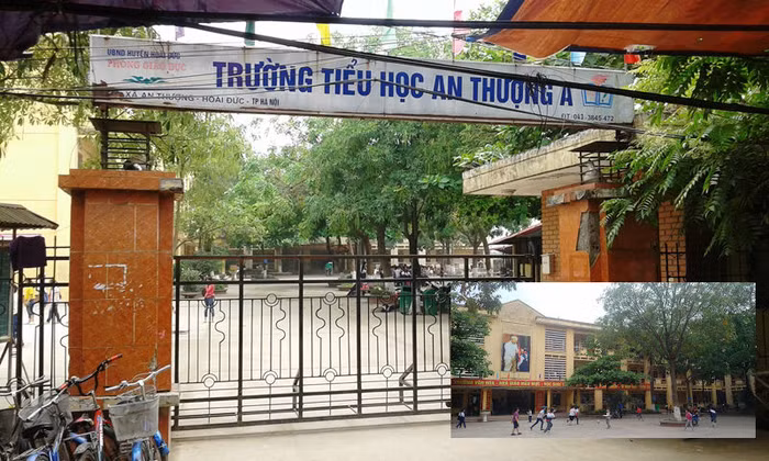 Trường tiểu học An Thượng A, nơi thầy L. đang công tác, việc dạy và học đã diễn ra như bình thường (Ảnh: LC)