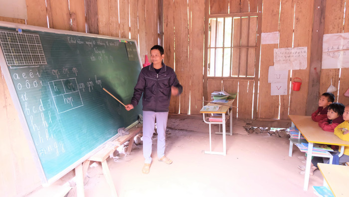 Lớp học của thầy Đao Văn Tam. Ảnh: LC