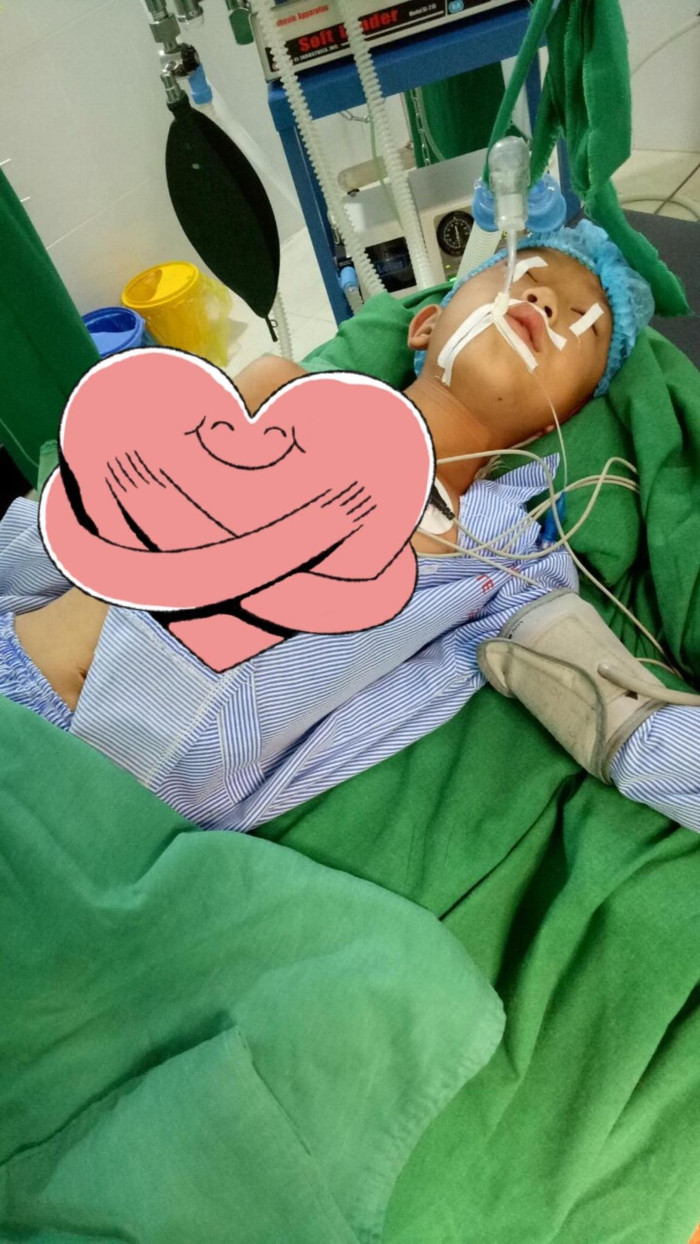 Hờ A Phình lúc nhập viện Hờ A Phình lúc nhập viện