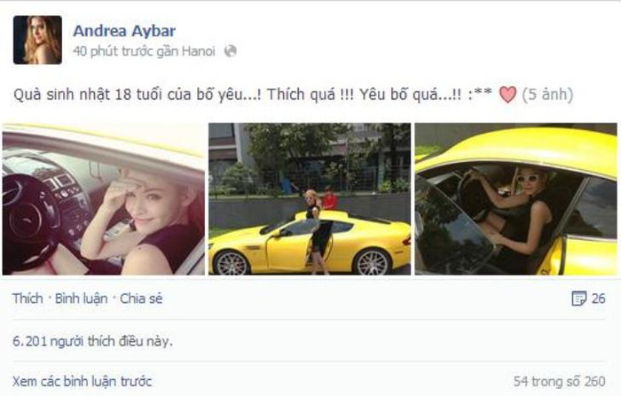 Andrea Aybar khiến nhiều người không khỏi ngỡ ngàng trước món quà "khủng" Andrea Aybar khiến nhiều người không khỏi ngỡ ngàng trước món quà "khủng"