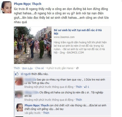 Status của siêu mẫu Ngọc Thạch khiến dân mạng dậy sóng